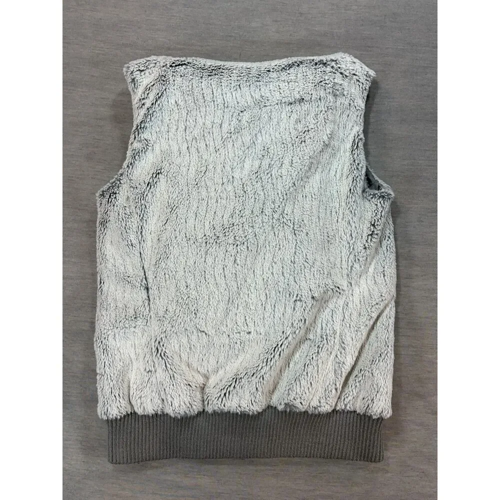 Patagonia Conejo Vest Women XSmall Gray Hooded Full Zip Faux Fur Fleece Pockets
